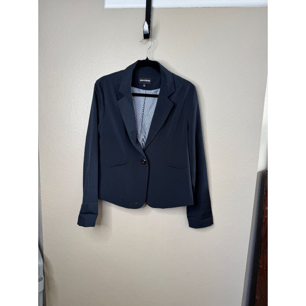 Zenana Outfitters‎ Women's Blue Blazer size large long sleeve collared button up